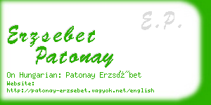 erzsebet patonay business card